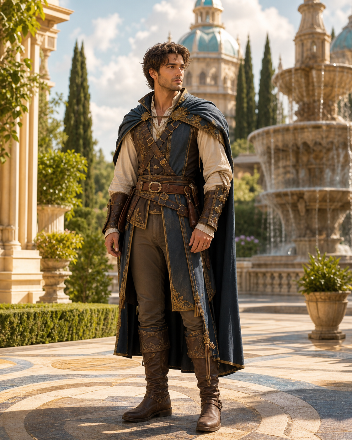 Commercial-safe fantasy hero male character example